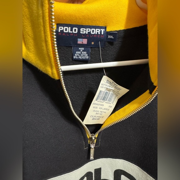 Vintage Men's Ralph Lauren Polo Sport Half-Zip Fleece Pullover Sweater 90s - Picture 4 of 4